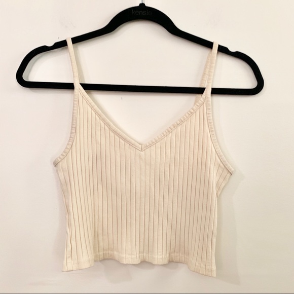H&M Tops - H&M DIVIDED Cream Colored Rib Knit Crop Top H&M Tops - H&M DIVIDED Cream Colored Rib Knit Crop Top